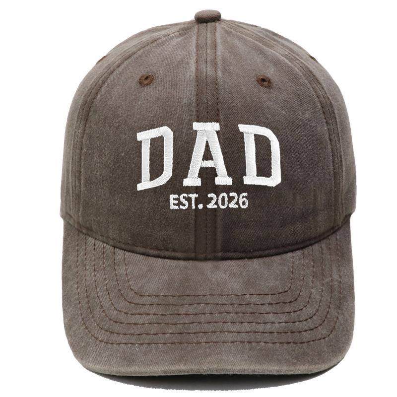 Hot Sale DAD MOM Embroidered Baseball Cap Washed Retro Male and Female Couples Casual Versatile Hat
