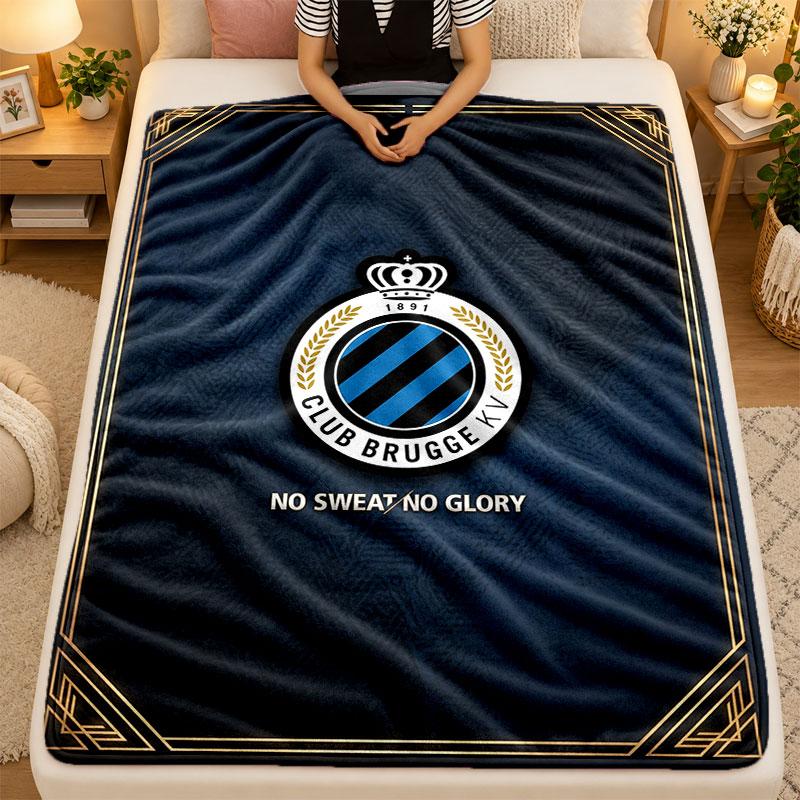 Flannel BlanketClub Brugge FC Warm Soft Throw Blanket for Indoor Sofa Bed Living Room Use