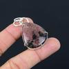 Womens Day Deal 925 Silver Pear Rhodonite Gemstone Wife Birthday Pendant Jewelry