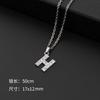 Stainless Steel Letter H Necklace with Crystal Pendant for Women Adjustable Chain Length 50cm Durable Jewelry Accessory