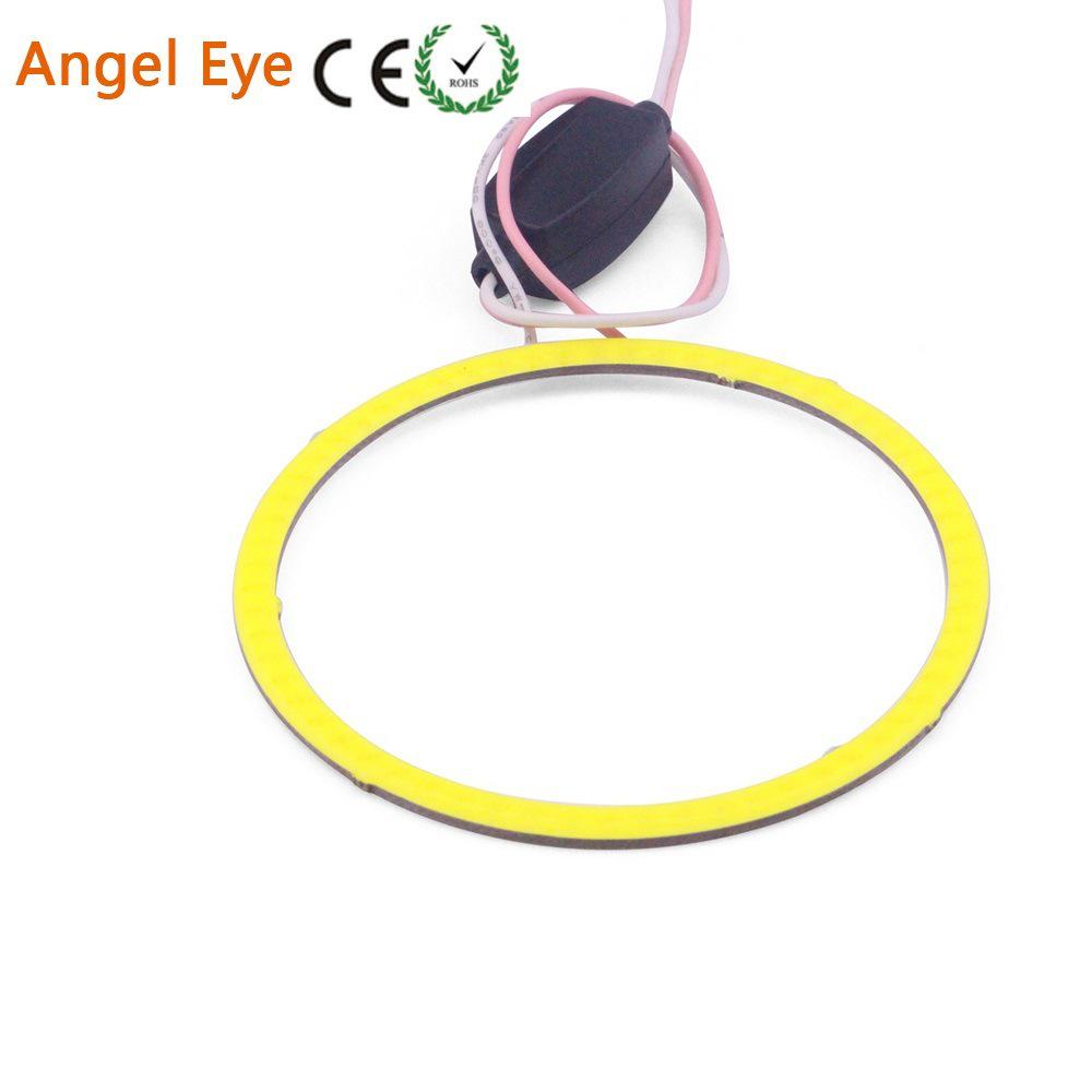 Universal LED COB Halo Angel Eye Headlight & Fog Light for Motorcycles and Cars - Daytime Running Light