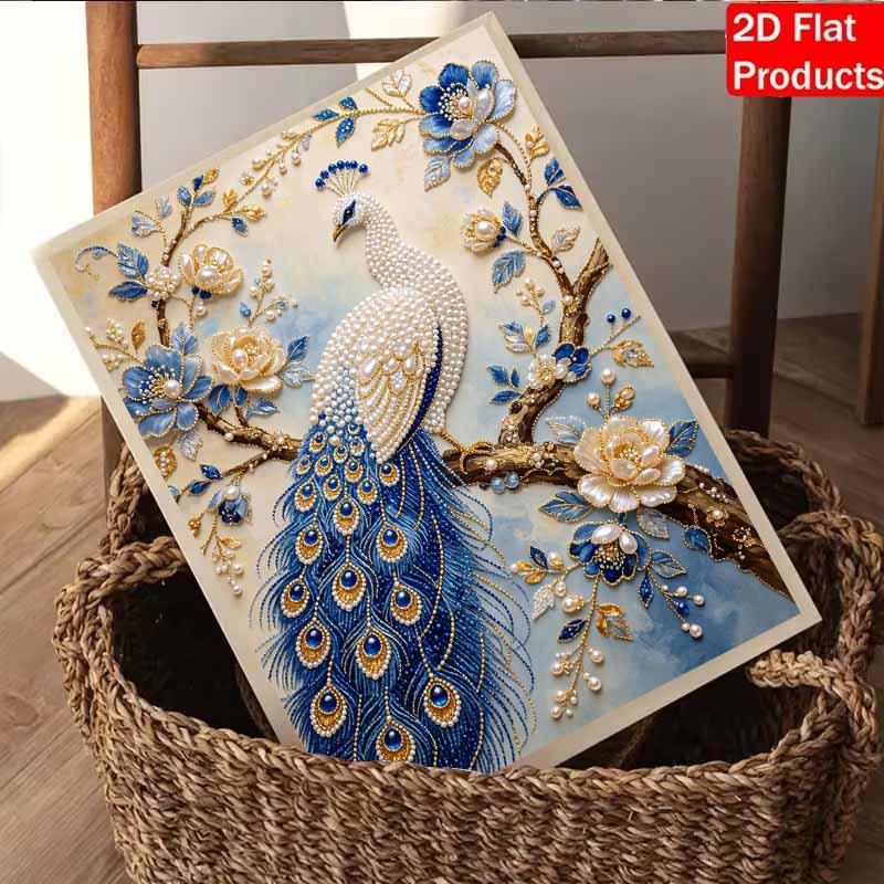 Animal Pearl Painting Handmade 5D Peacock DIY Home Office Desktop Decoration Painting Exquisite Luxury