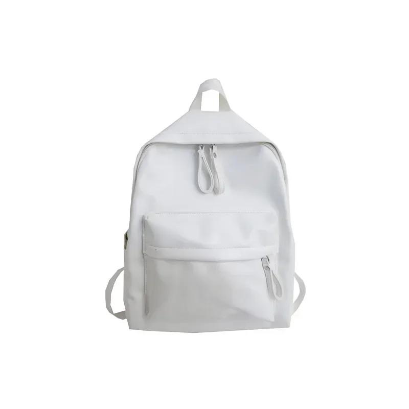 Backpack for Women 2024 New Street Trend High School Backpack with Large Capacity, Solid Color PU Leather Student Backpack