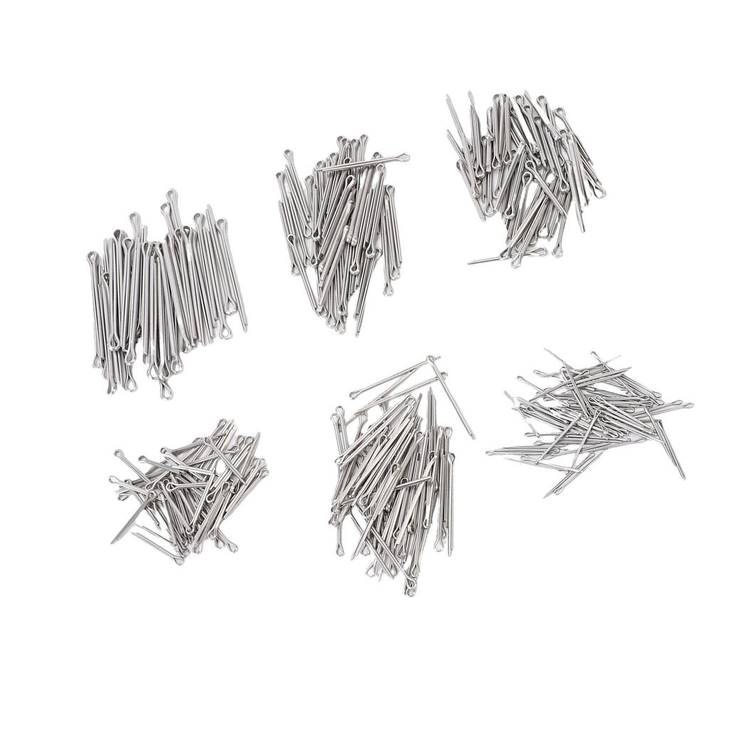 410PCS Cotter Pin Assortment Kit In 6 Different Sizes Galvanized Steel Heavy Duty Straight Shaped Hardware Pins for