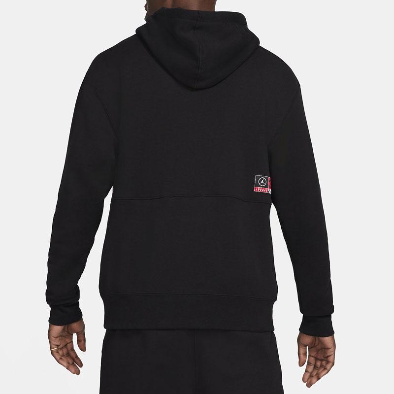 Air Jordan Logo Print Basketball Hoodie Men Tops Black CV2744-010