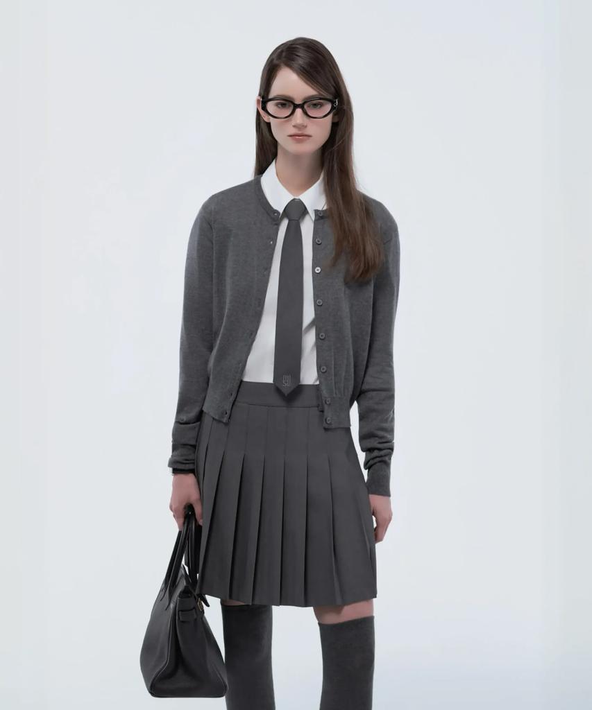 Mausolleum Jenn Pleated Mini Skirt - Gray