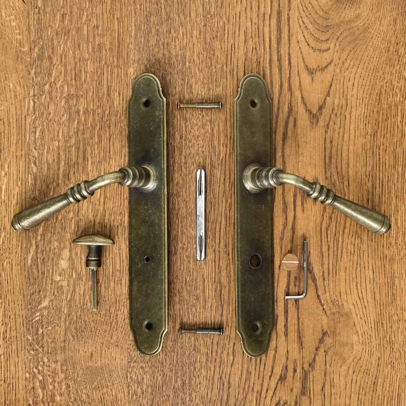 DEVON Door Handle with WC Plate 72 ANTIQUE GOLD
