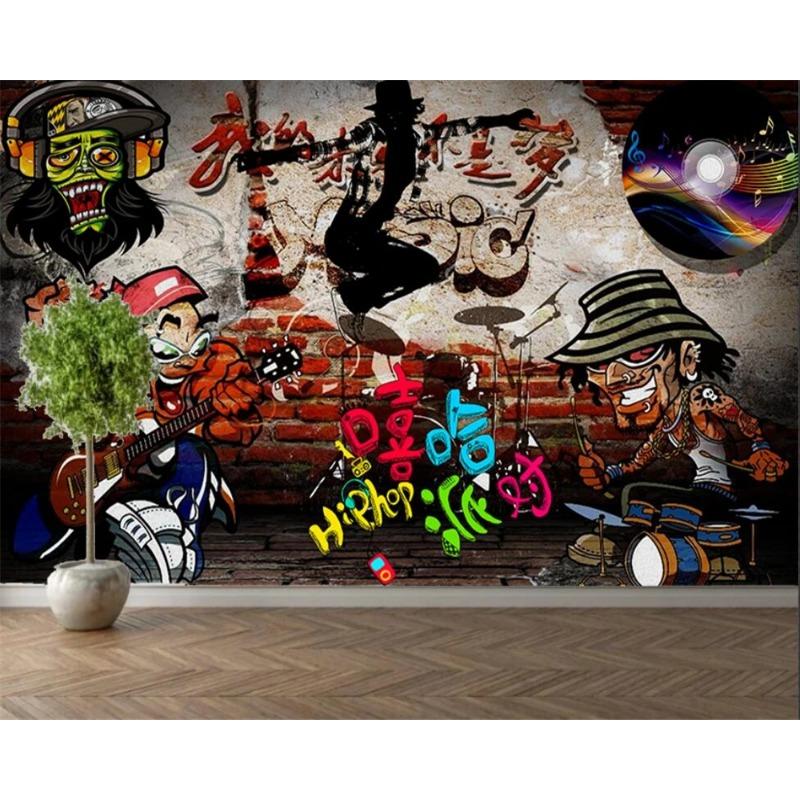 Graffiti Wallpaper Hip Hop Style Mural Home Decoration Living Room Bedroom Background 3d Wallpaper