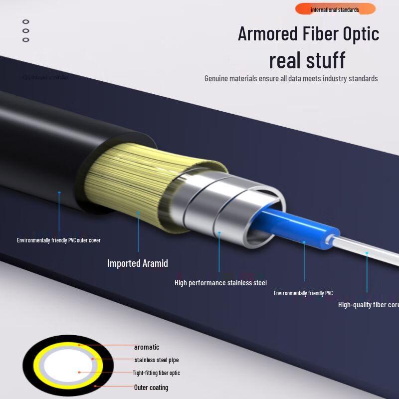 Qishao Outdoor Armored LC-SC Single-Mode Fiber Patch Cord
