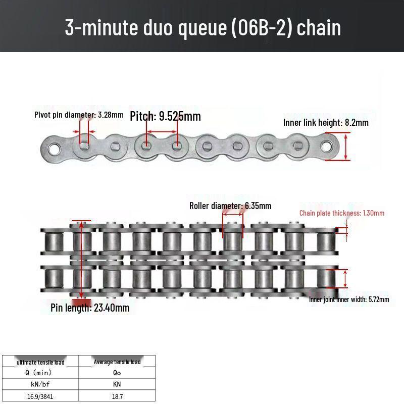 Double Row Industrial Transmission Chain with Single Row Sprocket for Large Chains