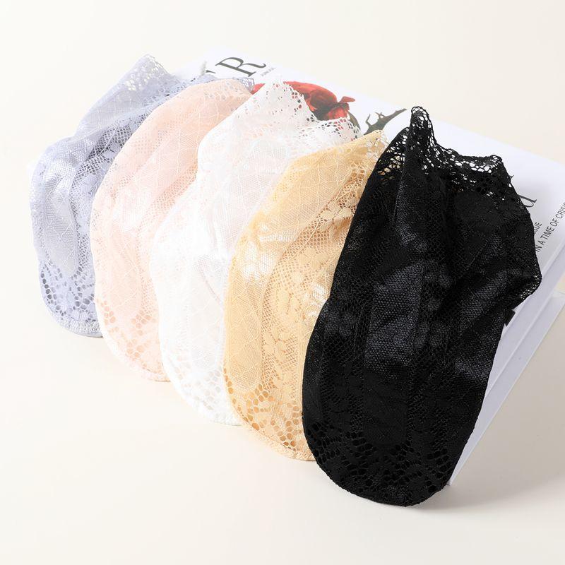 5 Pairs of Socks Women's Summer Thin Design Mid Tube Lace Cotton Sole Breathable and Moisture Wicking Sexy and Short