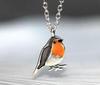 Retro Colorful Drip Oil Bird Necklace & Ring Set