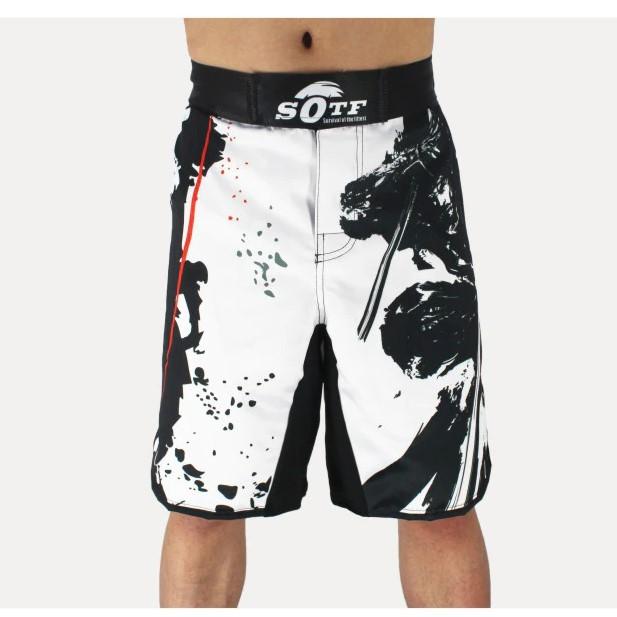 SOTF czarne w pasie Bushido Fitness ostre spodenki do sportów walki ninja tygrys Muay Thai spodenki mma odzież bokserska boks tajski