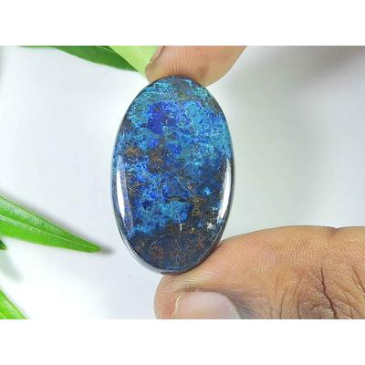 46Cts. Naturalny Azuryt Owalny Kryształ Uzdrowicielski Kaboszon Luźny Kamień Szlachetny 21X33MM SK-3860