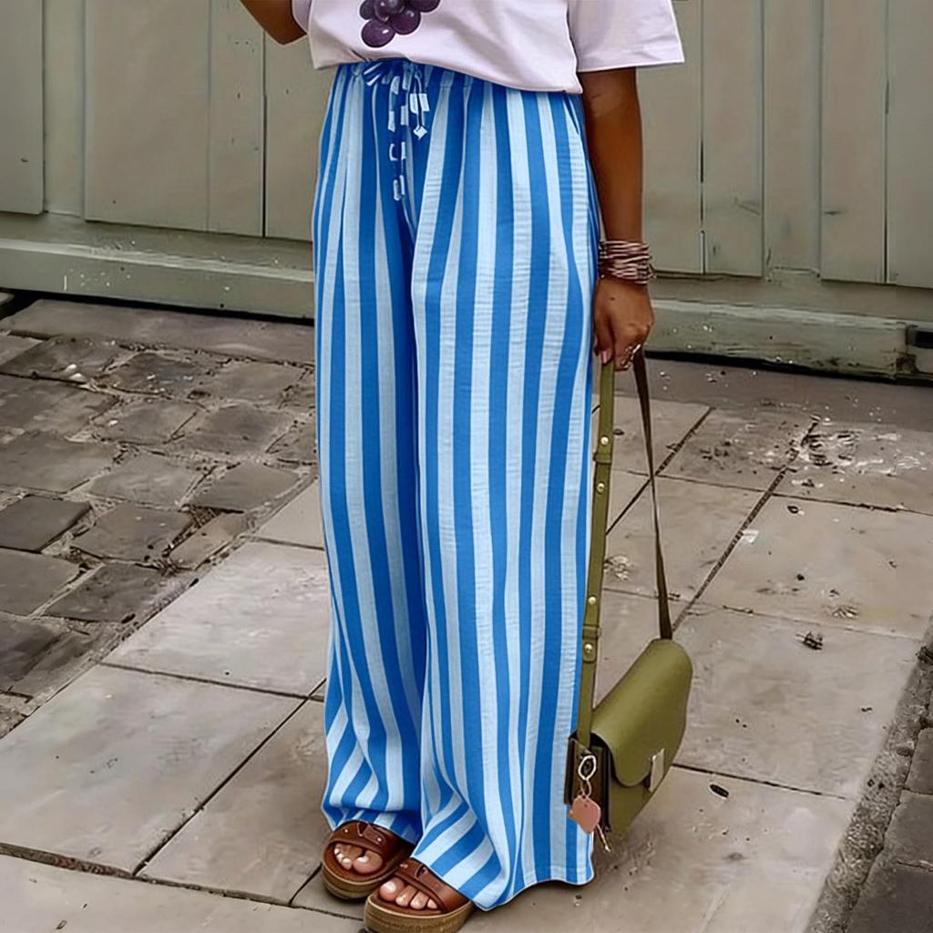 Women's Casual Straight Leg Jogger Pants Loose Fit with Elastic Cuffs for Summer