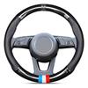 1Pcs Carbon Fiber Car Steering Wheel Cover Emblem Car Accessories for Dodge Journey Ram 1500 Dart Dakota Durango Challeager NITRO SRT Charger