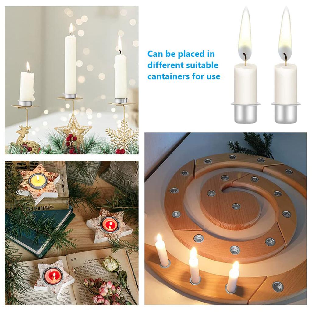 50pcs Mini Candle Cup Holder Christmas Candlestick Jar Container Empty Storage Aluminum Candelabra for Dining Home Party