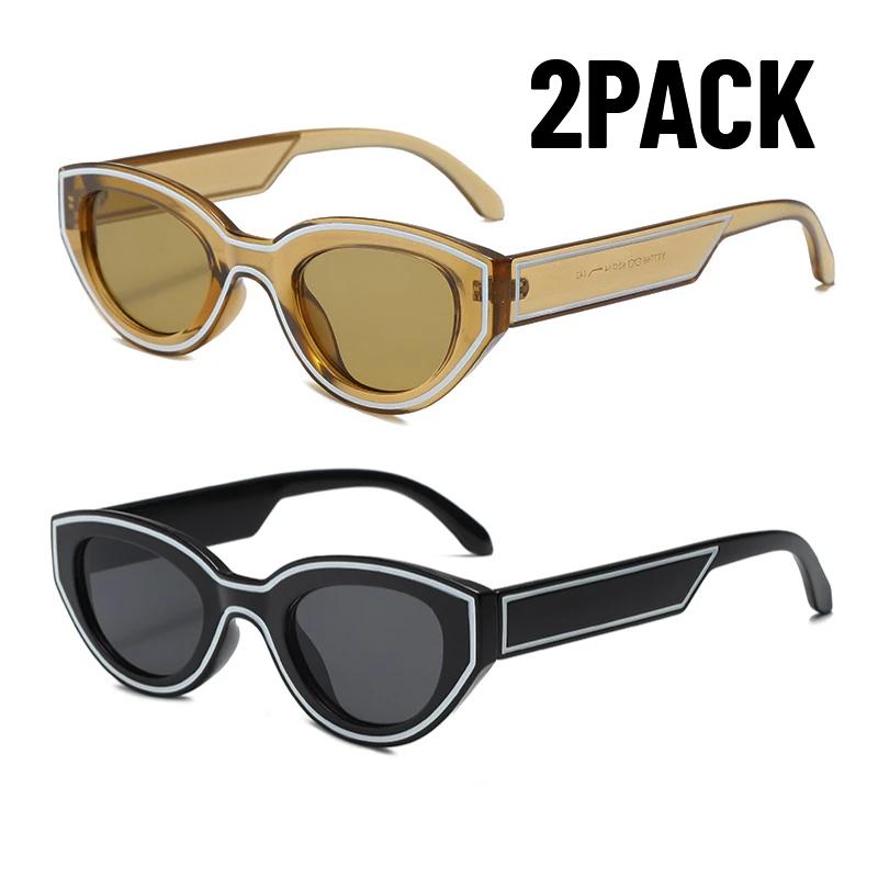 

2PACK EllipseSunglasses Women Oval Vintage Brand Designer Square Sun Glasses Men Shades Female Eyewear Anti-glare UV400