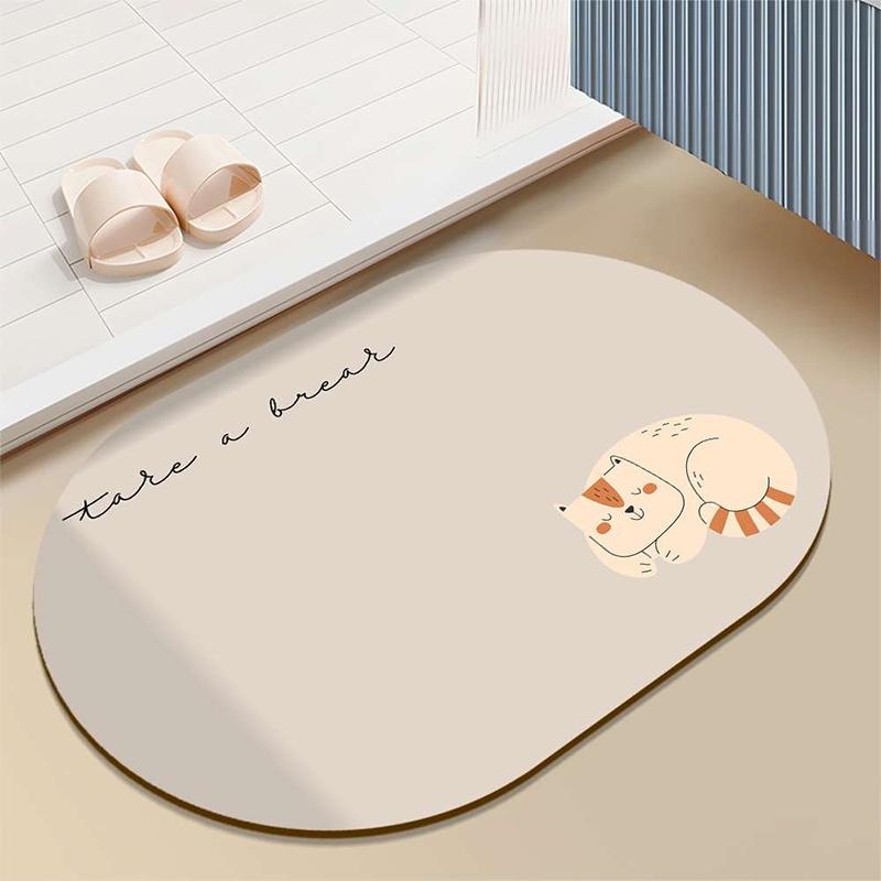 Japan JHMO Bathroom Floor Mat Door Toilet Soft Diatom Mud Absorbent Mat Non-slip Quick-drying Foot Mat Door Mat Oval