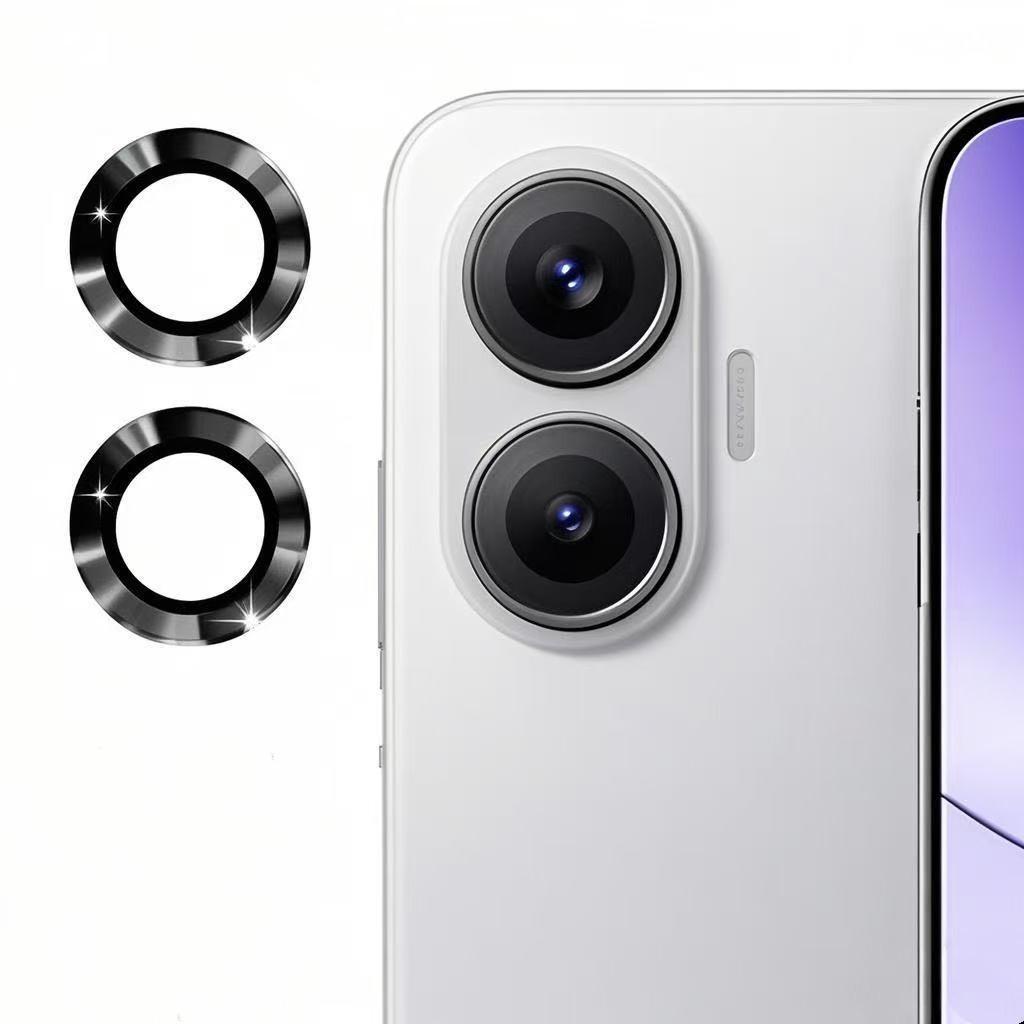 

For Xiaomi Redmi Turbo 4 Pro 5G Camera Lens Protector WANLONFENG Metal CD Texture Tempered Glass Lens Film Black