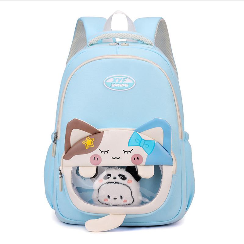 Large Capacity Cartoon Backpack With Transparent Window Perfect For Kids School Use