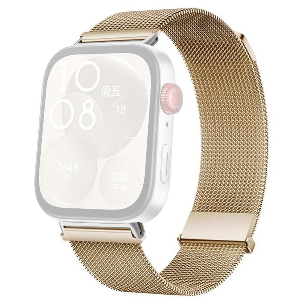 

For Huawei Watch Fit 4/Fit 4 Pro/Fit 3 Replacement Strap Stainless Steel Milanese Magnetic Watch Band Rose Gold