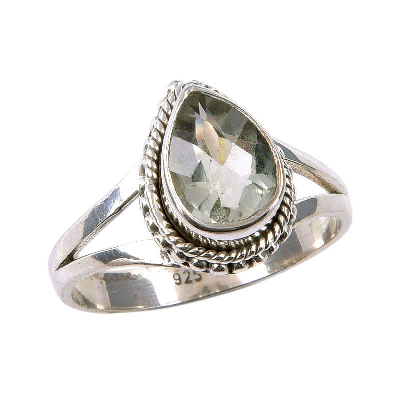 Piatră prețioasă Ametist Verde Natural Argint Sterling 925 Masiv Inel Cadou S.7.5 B4C90