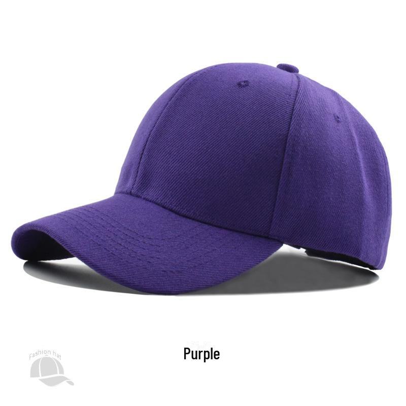 Korean Unisex Solid Color Embroidered Baseball Cap - Sun Protection