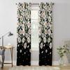 Cortina de janela moderna com gradiente floral, margarida branca, para sala de estar, quarto, cozinha, tratamento
