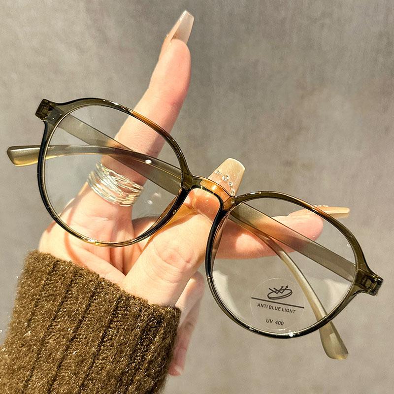 Retro Square And Round Face Without Makeup Round Anti-blue Light Glasses Super Light Tr90 Glasses Frame For Women 9037