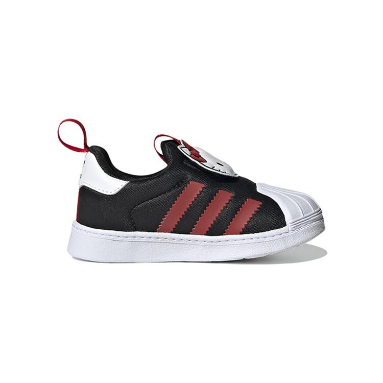 Hello Kitty x Adidas Originals SUPERSTAR 360 Abrasion Resistant Low top Baby & Toddler Shoes Black White Red HQ4091