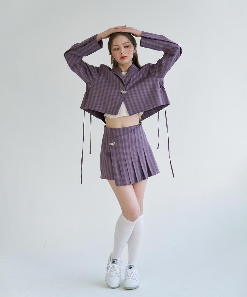 Chelikwili Pleats Wrap Sk - Purple Stripe