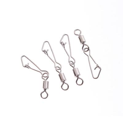 Fishing Tools Durable Interlock with Hooked Snap Rolling Swivel Connector Fishing Bearing Swivels Tackle