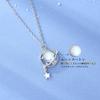 Necklace for Birthstone Natural Moonstone Silver Gold Allergy Popular School Entrance Popular for Women "Silver Thunder" Women, June, Necklace, 925,