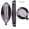 3pcs/set Fish Shape Hair Claws Clips Ponytail Holder for Women Girls Banana Clips Crabs Black Hair Styling Accessories