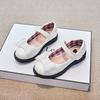 Mädchen-Lederschuhe, Frühjahrs- und Herbstmode, neue Kinderschuhe, Mädchen-Auftrittsschuhe, schwarze weichsohlige Einzelschuhe für kleine Mädchen