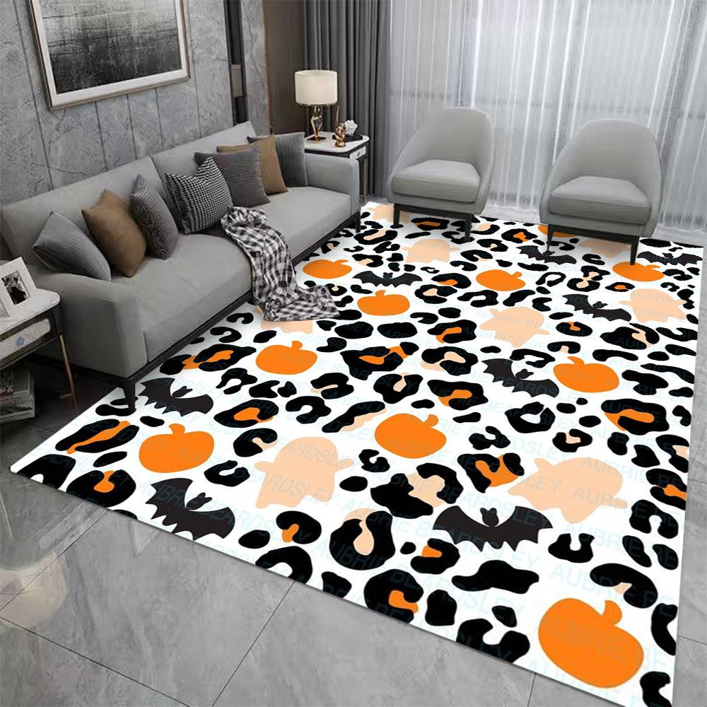 Halloween-Themen-Teppich für Wohnzimmerdekoration Zuhause Große Teppiche Dekoration Weiche Schlafzimmer-Lounge-Bodenmatte