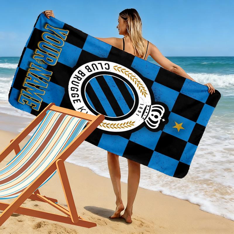 Custom Name Club Brugge Kv Print Beach Towel, Large Soft Quick Dry Towel for Beach Camping Swimming