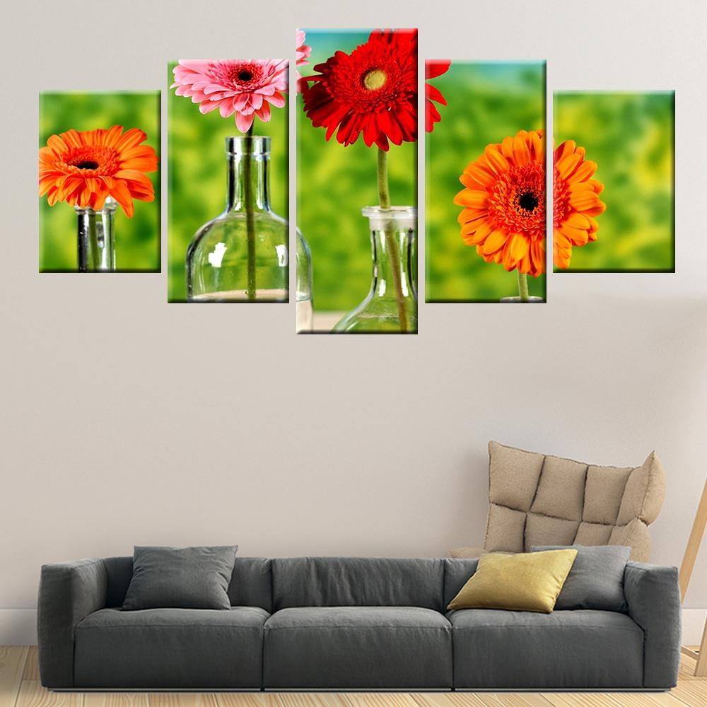 

Canvas Painting Wall Art 5 Panel Chrysanthemum Modern Modular HD Printing Children s Room Living Room Decorative Poster 20X35 20X45 20X55CM