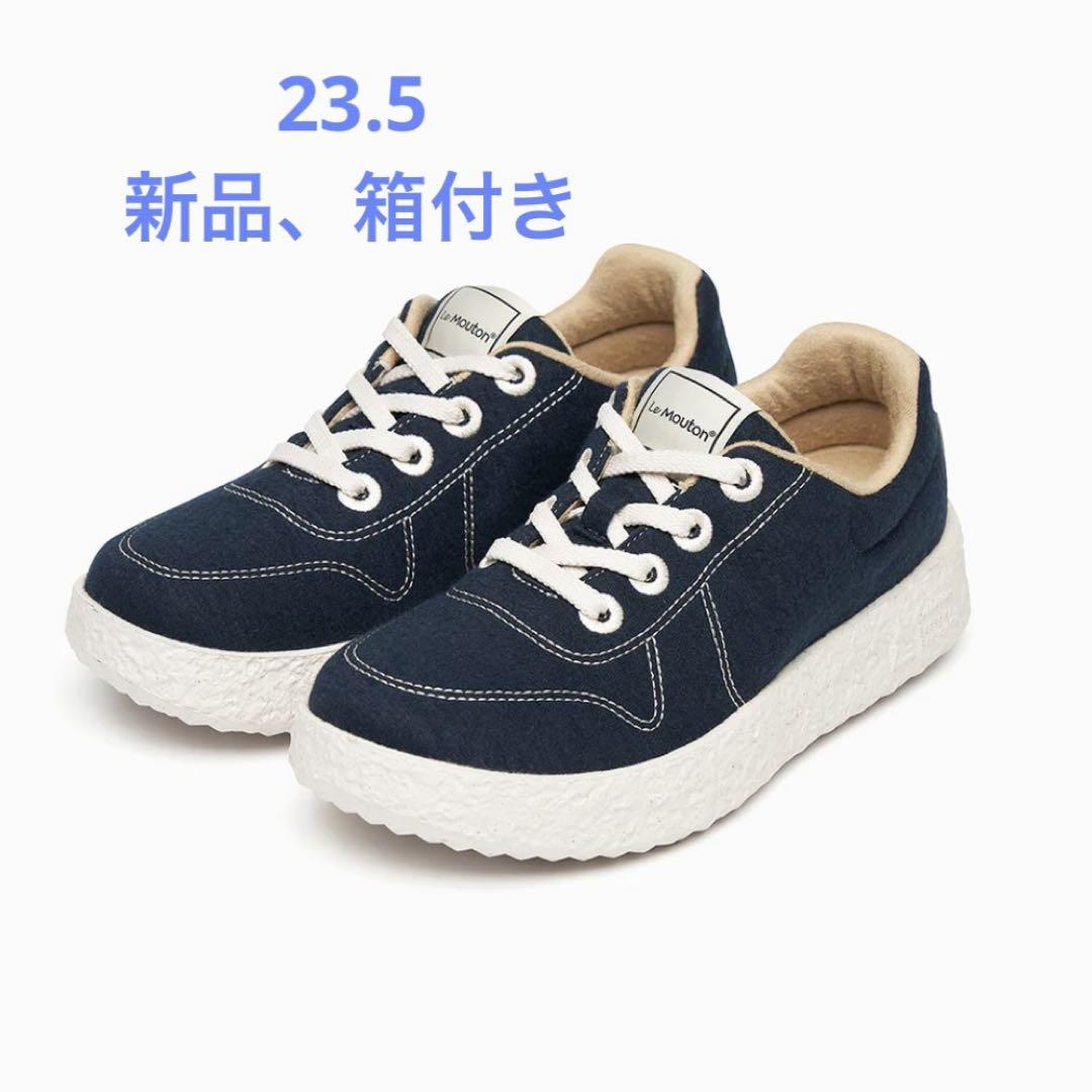 

[USED] Lumton Mate Merino Wool Dark Navy Sneakers, Size 23.5cm