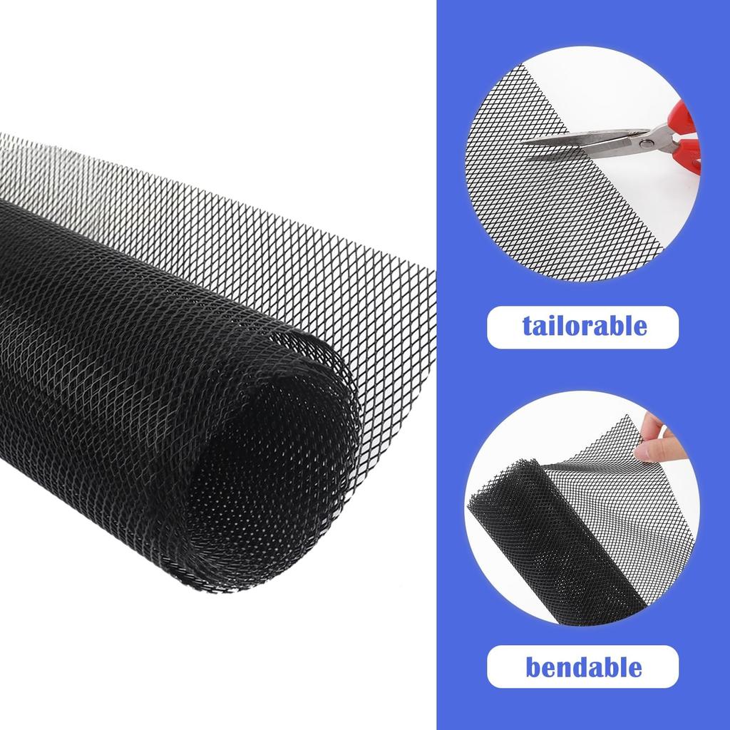 Trimmable Car Grill Mesh,Aluminum Alloy Automotive Grilles,Universal Mesh Grill Ert Fits For Front Bumper Hood Air Vents Spoiler Automotive Exterior