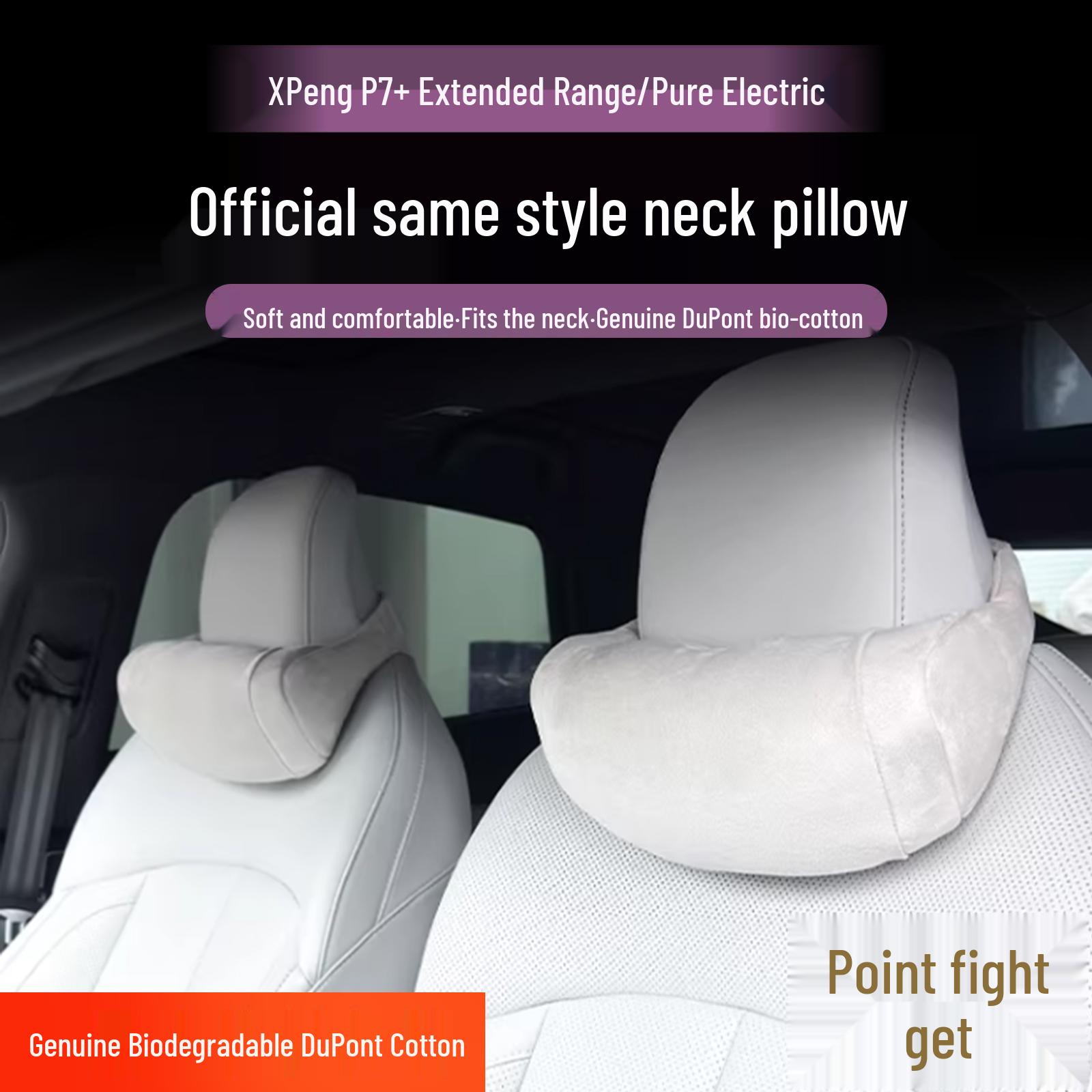

Xiaopeng P7/P7+ Car Neck and Lumbar Support Pillow - Comfortable Headrest and Lumbar Cushion Neck Pillow - Aura Gray - 1 piece