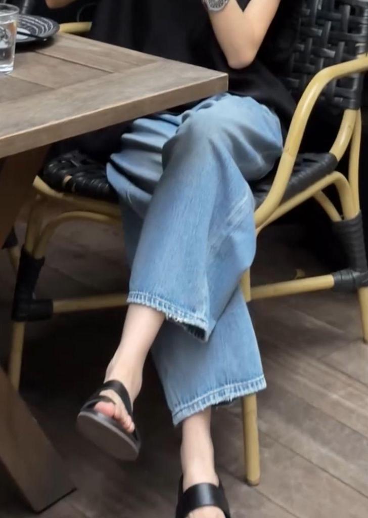 Autumn 2025 Women's High Waist Slimming Wide Leg Jeans - Fashionable Korean Style Cropped Pants