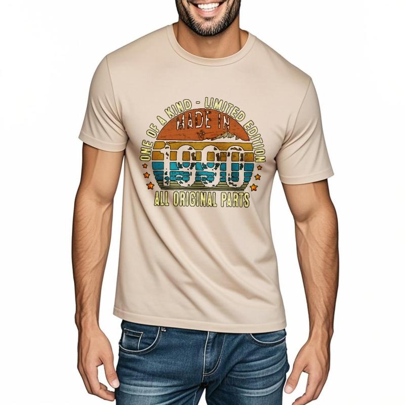 Printed Unisex Oneck t shirt Daily Wear One Of A Kind Limited Edition Made In 1990 All Original Parts Cool Teenagers tees Unisexs Top