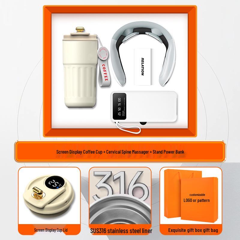 Customized Business Gift Set: Coffee Cup & Power Bank for Company Events