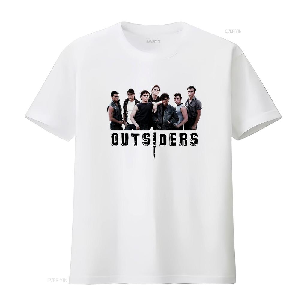 The Outsiders T Shirt 749 Retro White  Vintage Washed Stretched Soft Unisex Top For Everyday Wear Graphic Casual Versatile