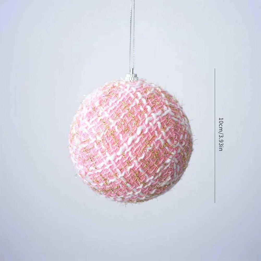 Pink Ball Star Bow Christmas Tree Pendant Creativity Plush Foam Christmas Deco Ball Luxury Sparkly Xmas Home Hanging Decoration