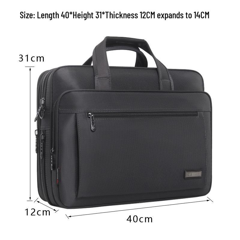 Wasserdichte Oxford-Gewebe Business-Aktentasche - Strukturiert, Mehrschichtig, Großes Fassungsvermögen für 15,6-Zoll-Laptop
