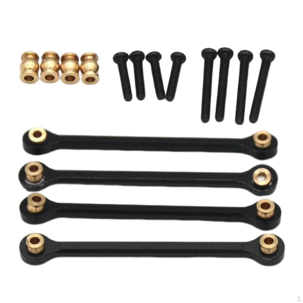 4 Piece Aluminum Alloy Pull Rod Set Replacement Upgrade for 1/24 RC Car Crawler Accessories DIY