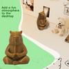 Meditation Cartoon Figure Hand Carved Wooden Small Animal Statue Desktop Mini Sculpture Decorative Handmade Ornament